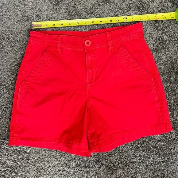 Eddie Bauer red high rise cotton stretch casual shorts. Women’s size 8 - Picture 16 of 16